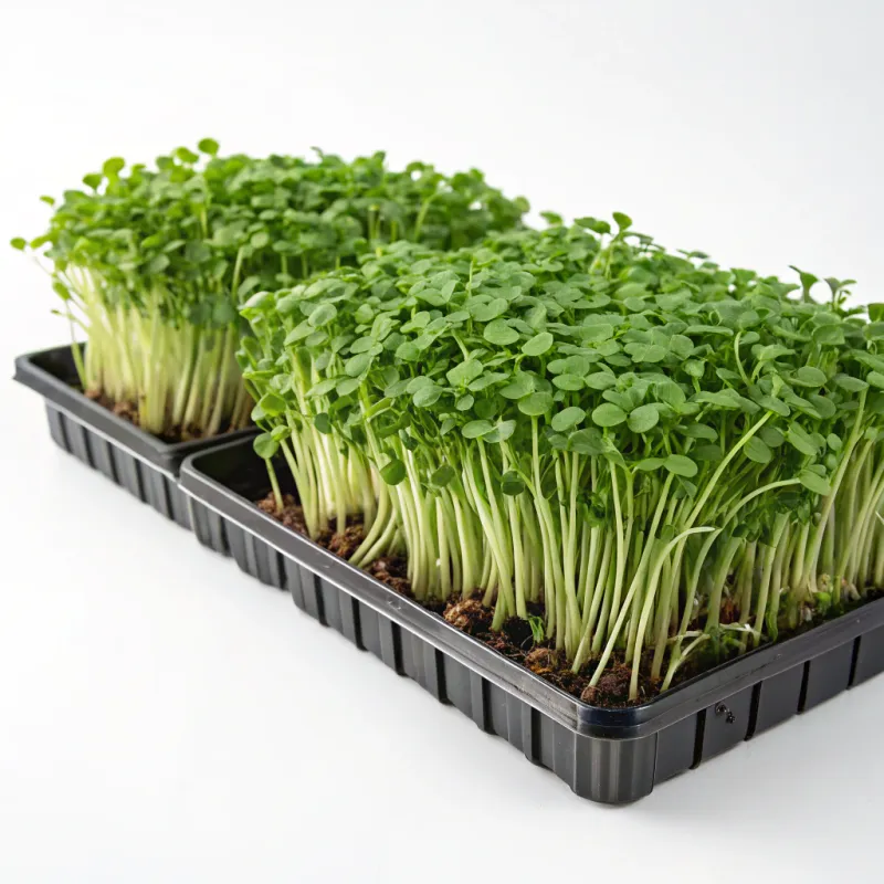 Fresh Green Microgreens on White Background