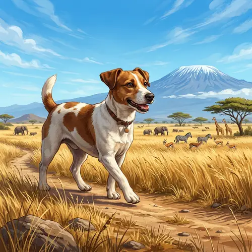 Enormous Jack Russell Terrier in the African Savanna