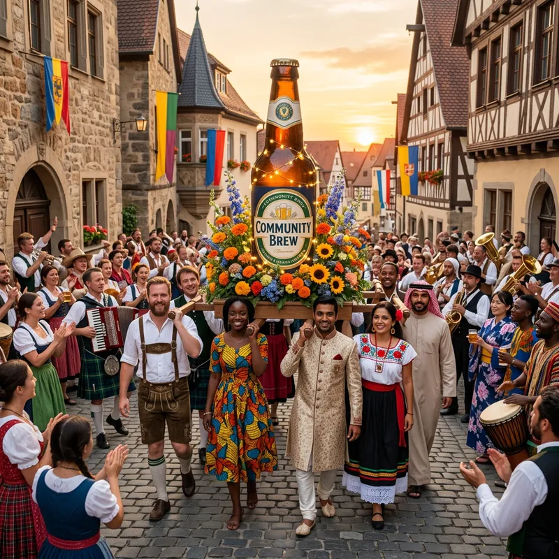 Beer Bottle Cultural Procession: Diverse Celebrations