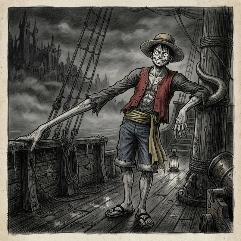 Monkey D. Luffy: A Tim Burton Style Pirate Captain Fan Art