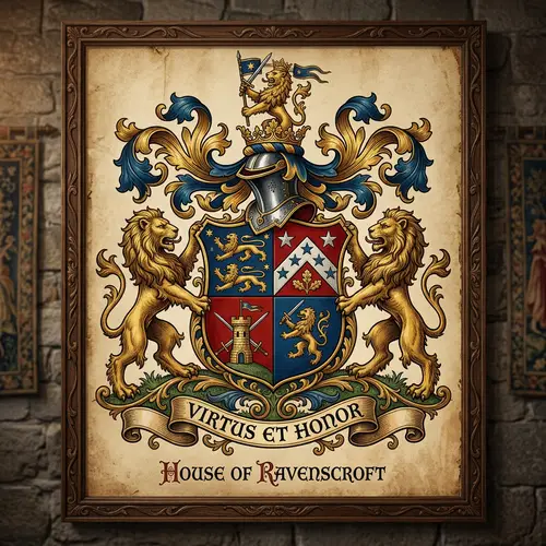 Noble Family Crest: Heraldic Designs & Lions