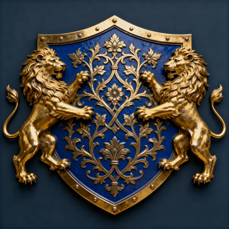 Noble Family Crest: Heraldic Designs & Lions