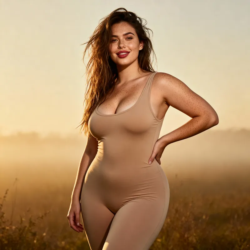 Stunning Clothing Model with Freckles & Dimples