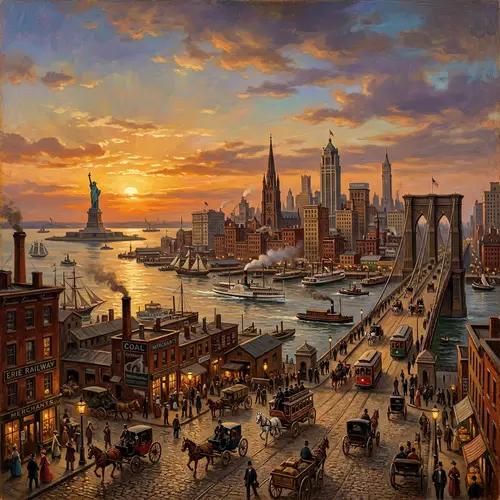 Historic 19th Century New York City Painting