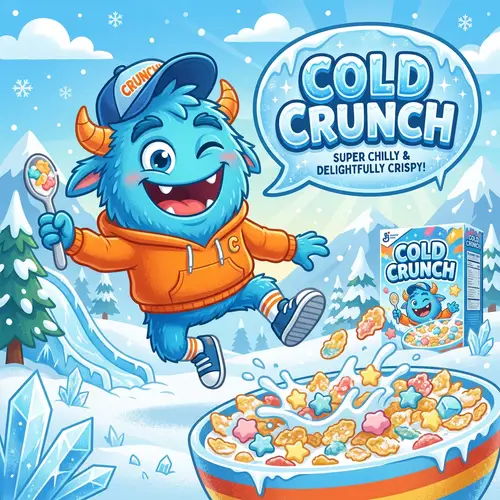 Cold Crunch Cereal Mascot Design