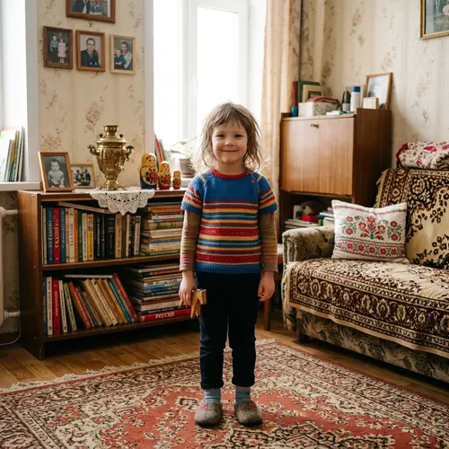 6-Year-Old Child in Traditional Russian Apartment | Delightful Smile