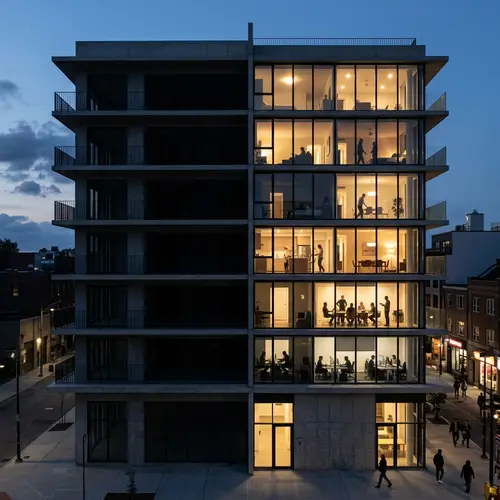 Contrast of Abandonment and Activity in Contemporary Building