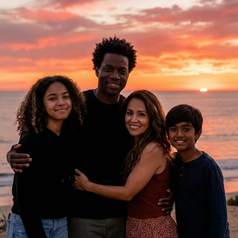 Romantic Family Sunset