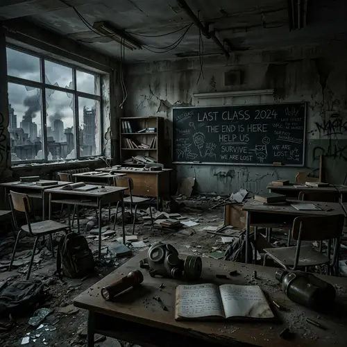 Dark Classroom with Apocalypse Vibe