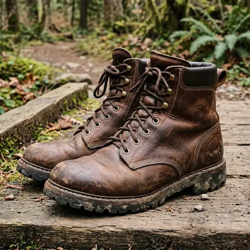 High-Quality Brown Leather Boots with Thick Rubber Soles