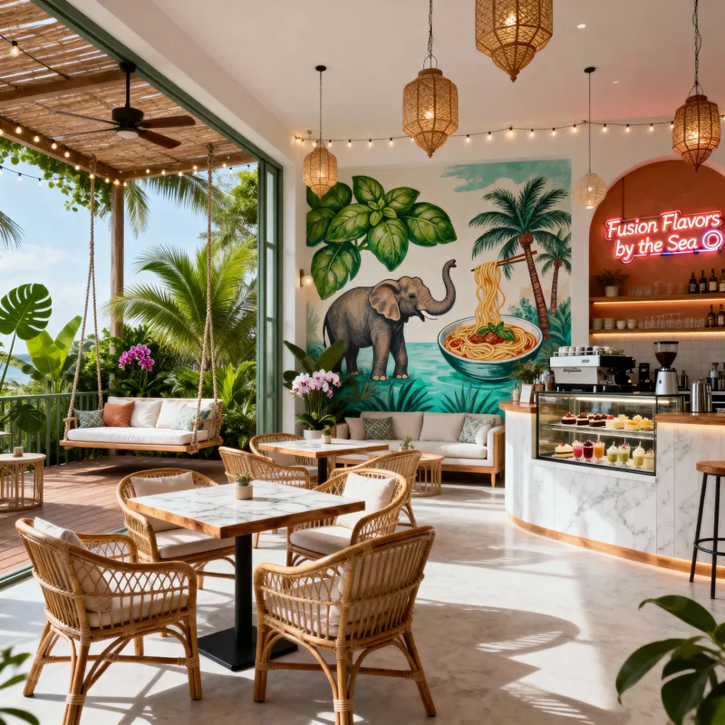Tropical Mediterranean Café Design | Samui Vibes Tropical Mediterranean Café Design | Samui Vibes