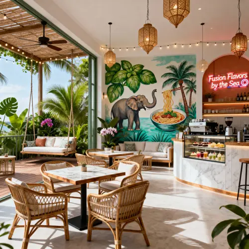Tropical Mediterranean Café Design | Samui Vibes