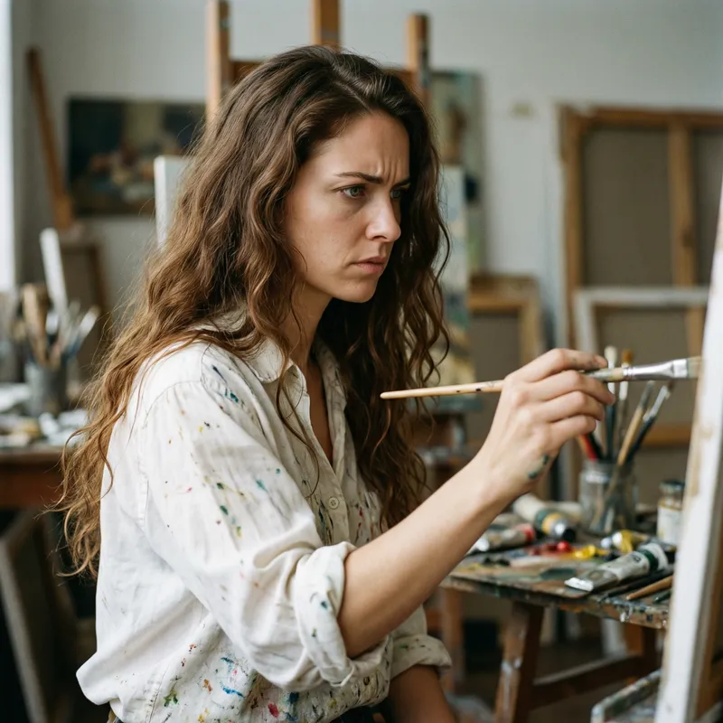 Loren Walgreen Vintage Blouse Female Artist Painting