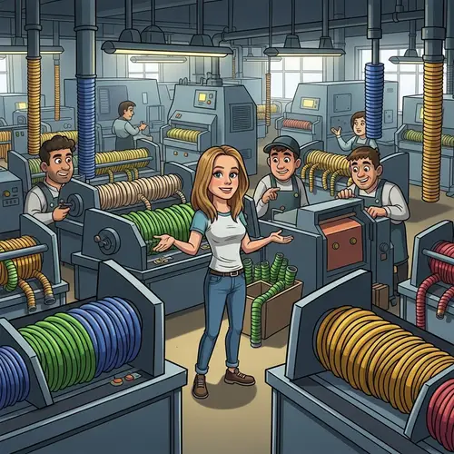 Kristen Bell at a Cartoon Hose Factory