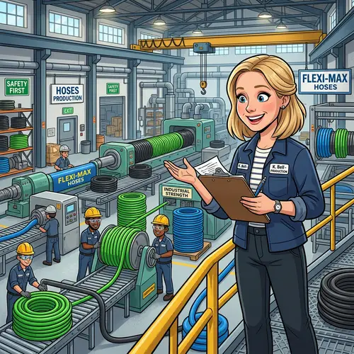 Kristen Bell at a Cartoon Hose Factory