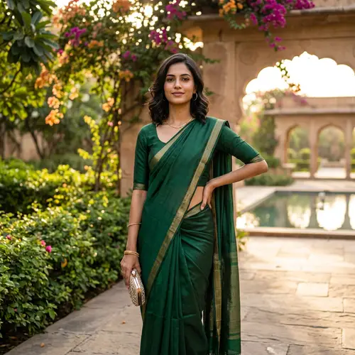 Attractive Confident South Asian Woman in Scenic Beauty