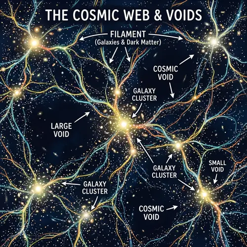 Colorful Illustration of Cosmic Voids