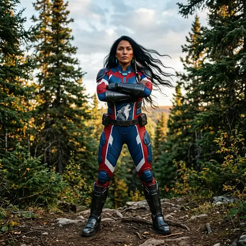Empowered Native American Superhero - Standing Tall