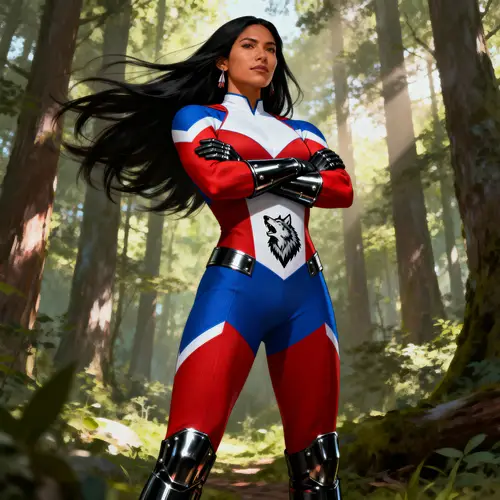 Empowered Native American Superhero - Standing Tall