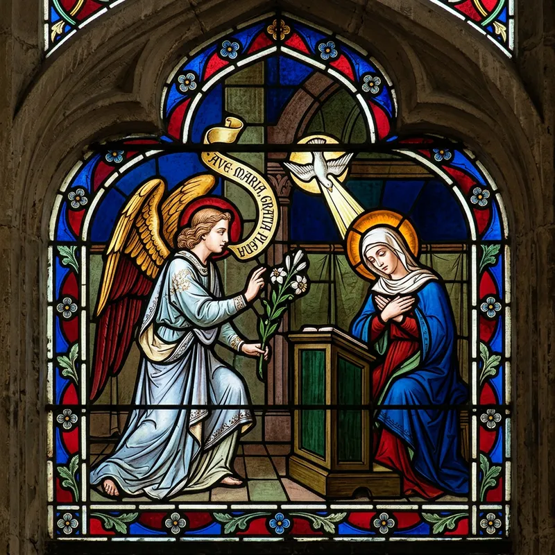 Annunciation of Virgin Mary: Gothic Art Masterpiece
