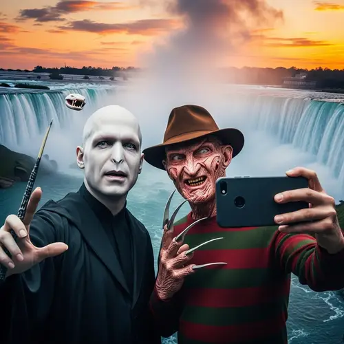 Voldemort & Freddy Krueger's Niagara Falls Selfie