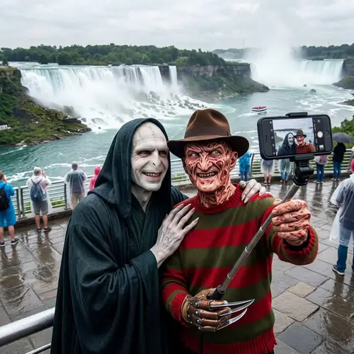Voldemort & Freddy Krueger's Niagara Falls Selfie