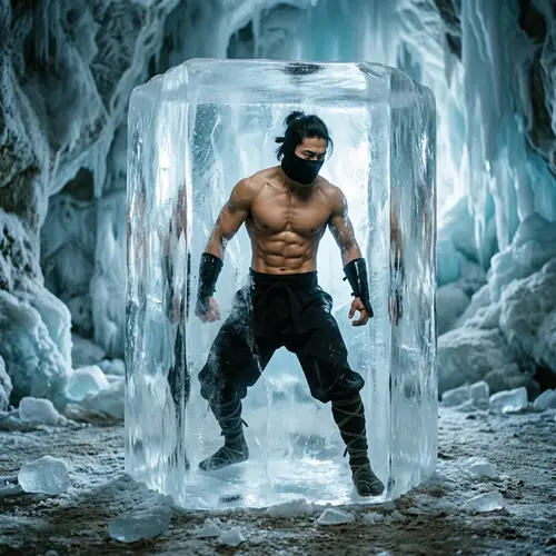 Shirtless Ninja in Ice Cube | Ripped Abs Display