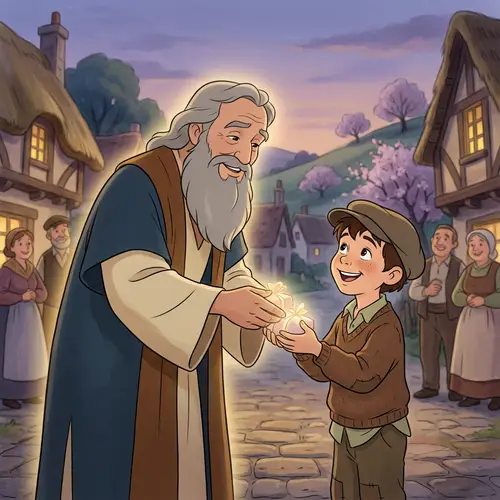 Serenity and Smiles: Spiritual Gifts Shared between Figure and Boy