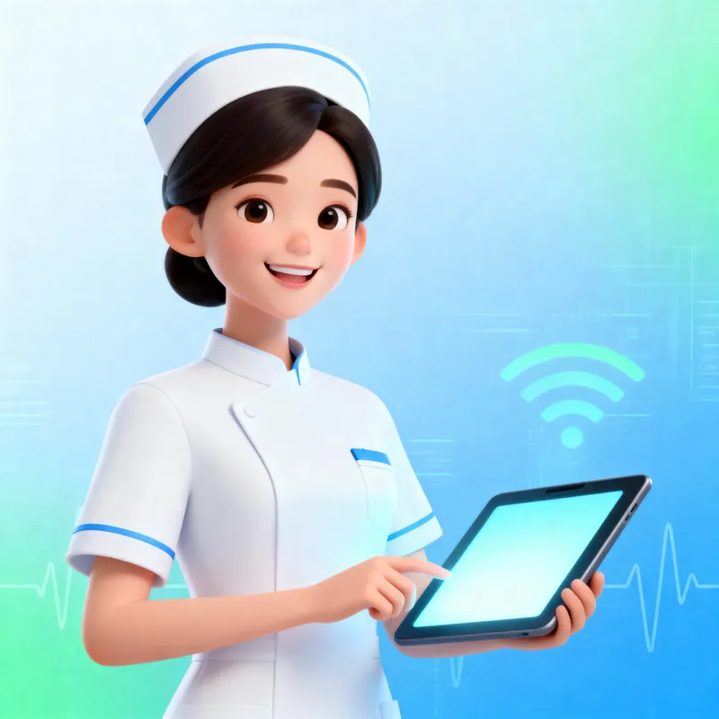 Friendly Nurse Mascot for Digital Healthcare Services