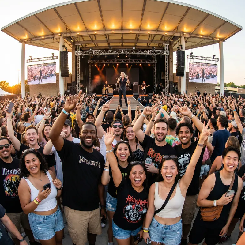 Diverse Crowd Enjoys Live Concert of Favorite Band