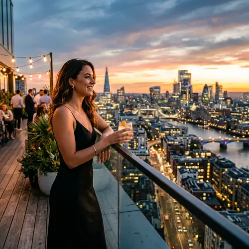 Stylish Sunset Portrait on a Rooftop Terrace