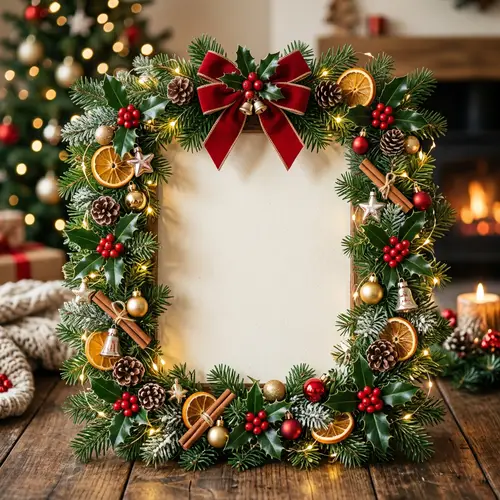 Realistic Christmas Frame Design