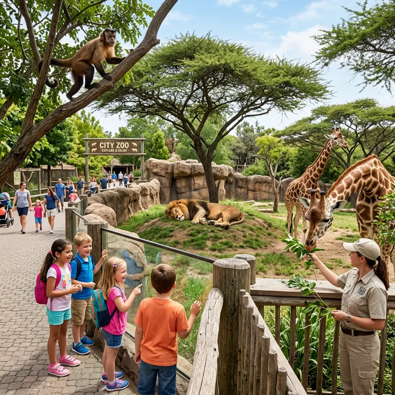 Visit the Zoo: Lion, Giraffe, and More Animals Visit the Zoo: Lion, Giraffe, and More Animals