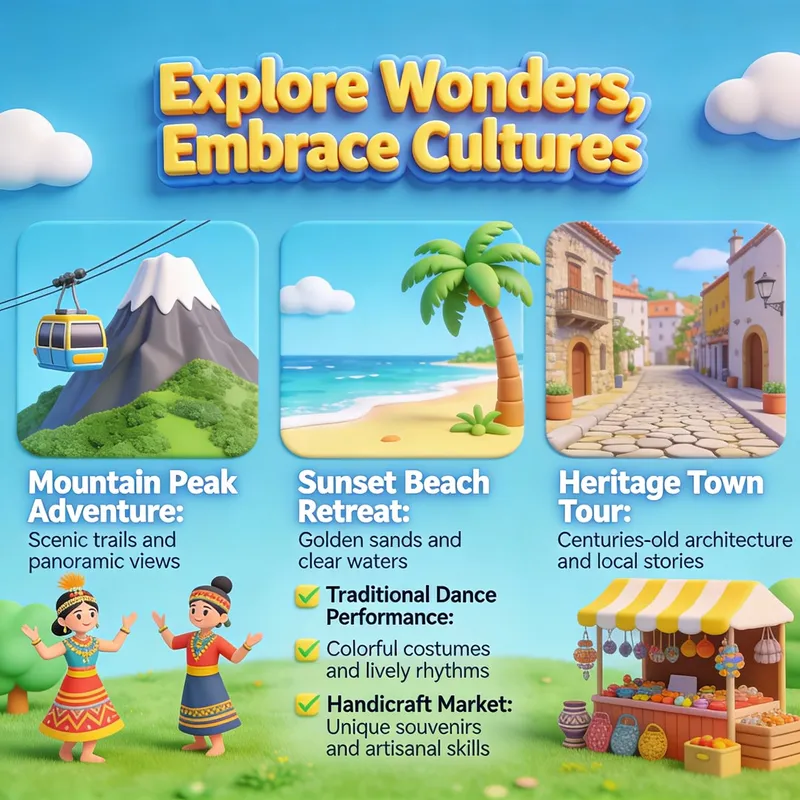 Vibrant Travel Brochure with Attractions & Culture
