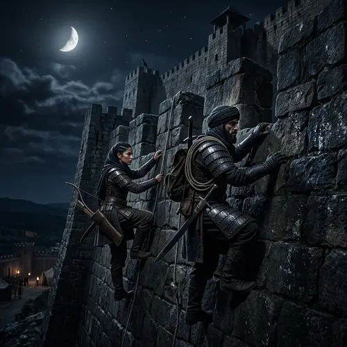 Stealthy Warriors of Pre-Islamic Era Scaling Fortress Wall