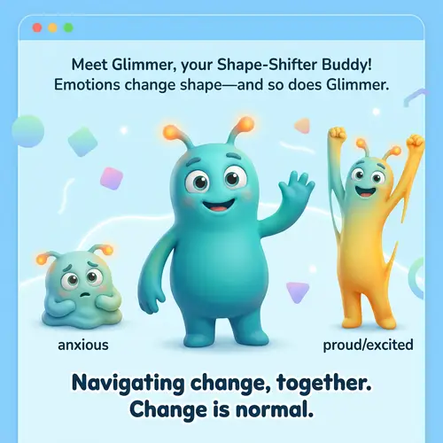 Shape-Shifter Buddy App Mascot for Teens