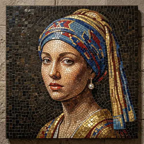Realistic Mosaic Artwork from Reference Images