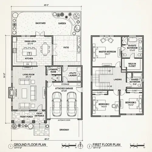 Modern Two-Story House Design with 3 Bedrooms | Spacious Living Areas