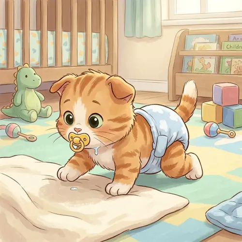 Adorable Newborn Kitten Cartoon - Cute Infant Character