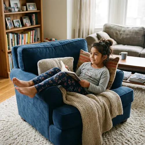 Serene Spanish Girl Relaxing in Comfort