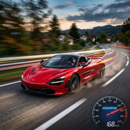 High Speed Red Sports Car Acceleration | Racing Concept