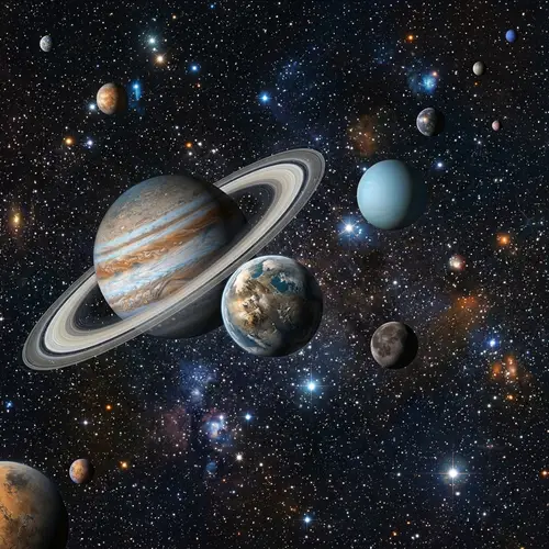 Celestial Bodies in Vast Cosmos: Stars, Planets, and Space Wonders