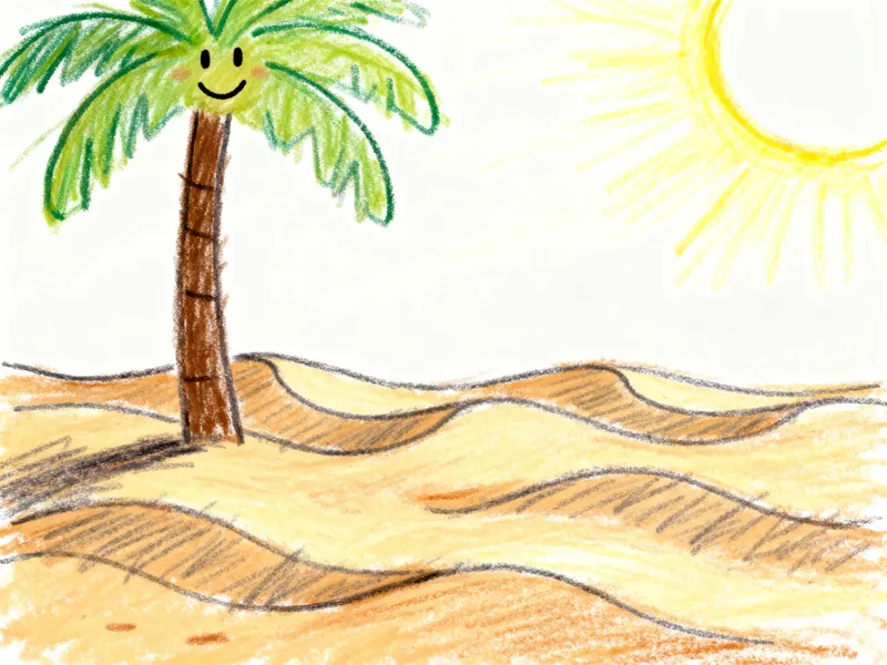 Childlike Desert Drawing of UAE