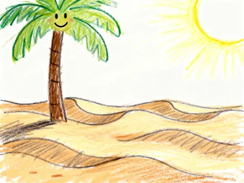 Childlike Desert Drawing of UAE