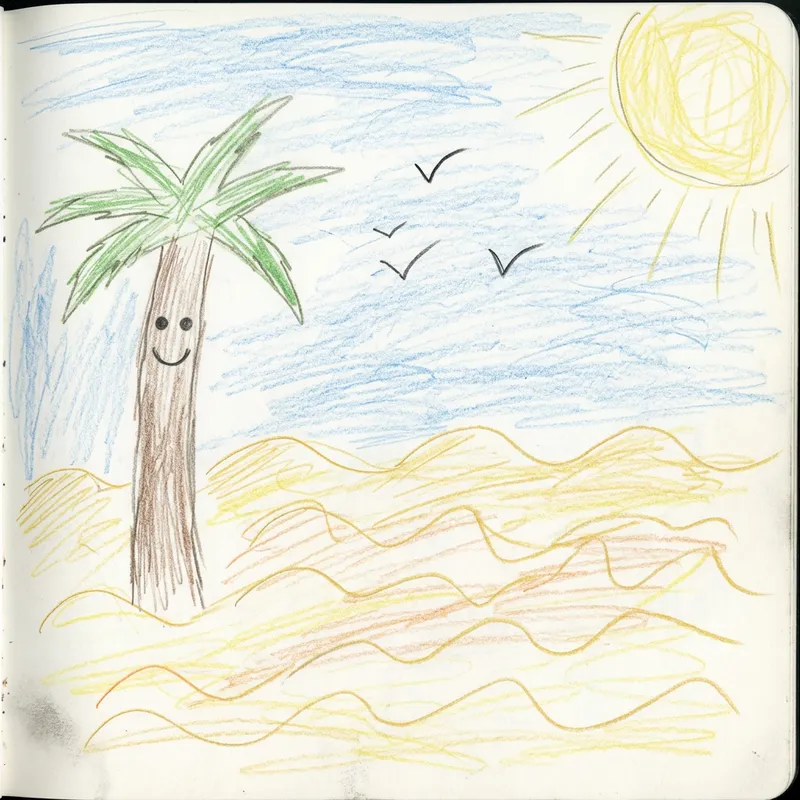 Childlike Desert Drawing of UAE Childlike Desert Drawing of UAE