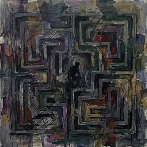 Male Victim of Domestic Violence | Emotional Struggle Abstract Art