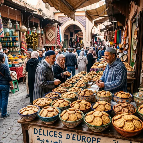 European Biscuits at Vibrant Moroccan Market