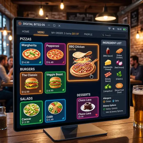 Interactive Food Menu | OS-inspired Design