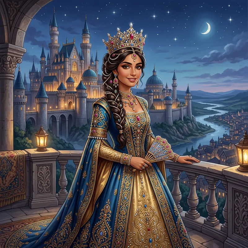 Elegant Middle Eastern Princess | Castle Scene Elegant Middle Eastern Princess | Castle Scene
