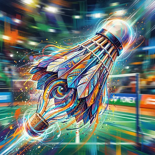 Abstract Shuttlecock Art | Dynamic Motion & Vivid Colors